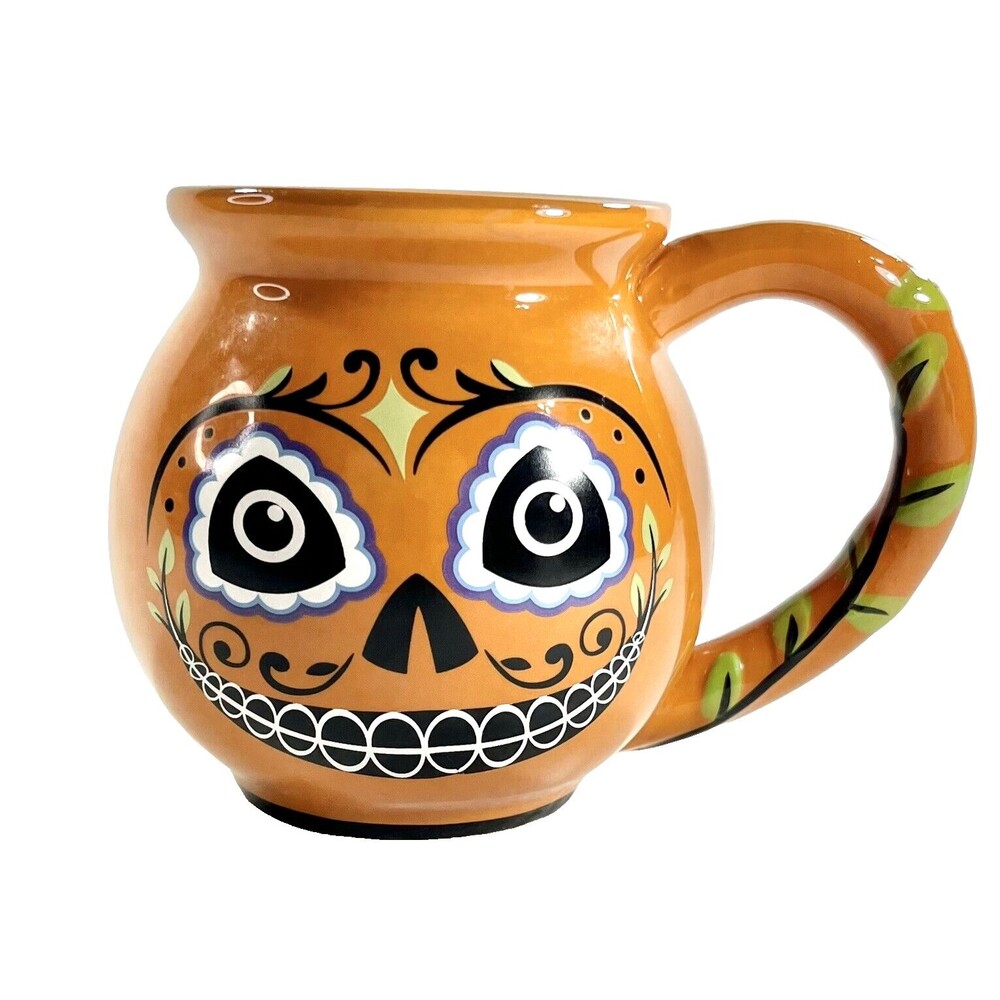 Halloween Jack O Lantern Day of the Dead Boston Warehouse Trading Co Orange Mug